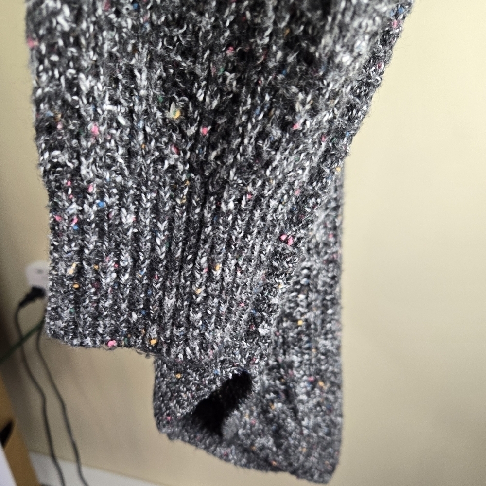 Express Cowl Neck Sweater Dark Gray/Multicolor Size Small - Picture 3 of 9